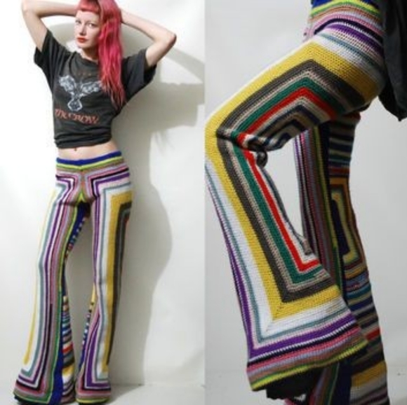 Granny square vintage boho pants - Picture 3 of 8